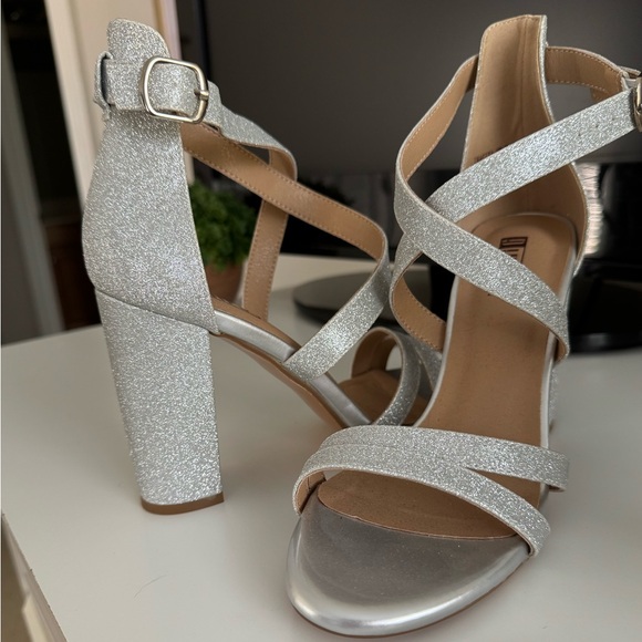 Silver High Heel Strappy Sandal - Picture 2 of 4